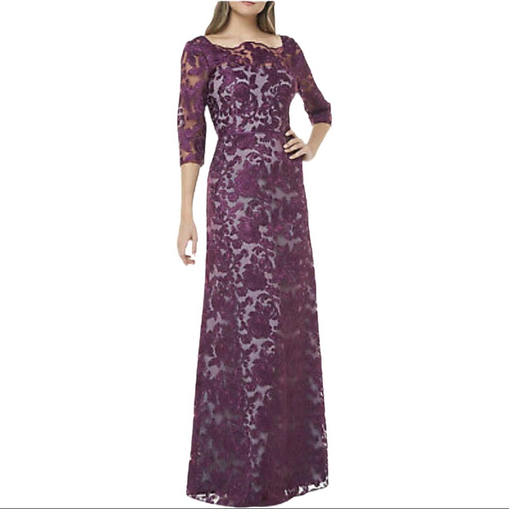 JS Collections Embroidered Lace Dress Floral 2